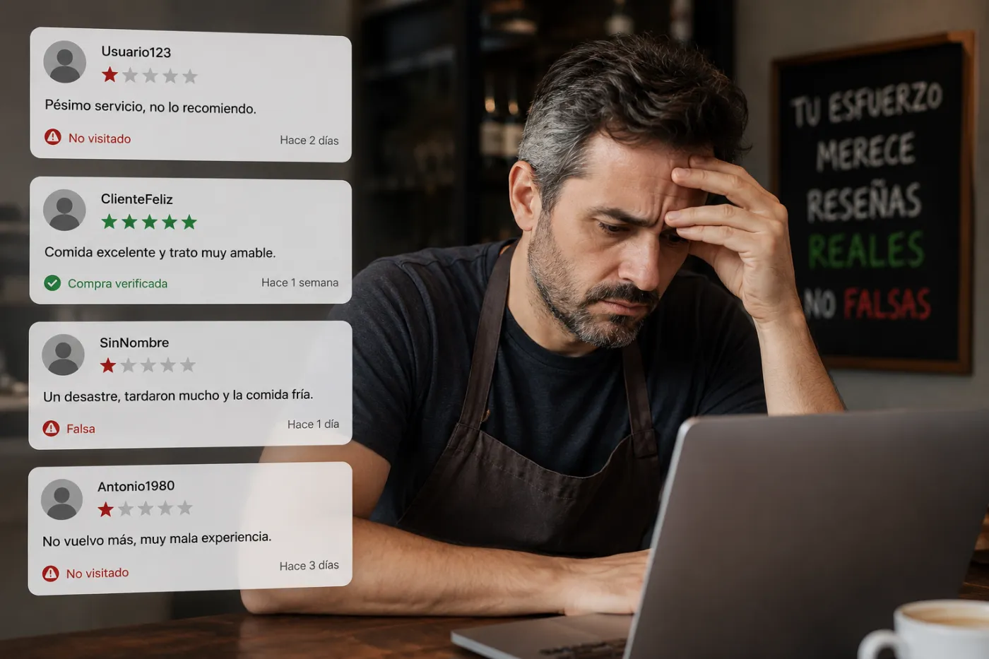 Reseñas falsas en negocios